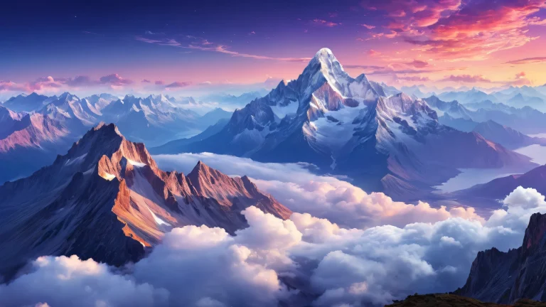 A breathtaking desktop background featuring a vast Indian mountain range on a pure void with extreme depth of field and ethereal lighting for Desktop/PC use.