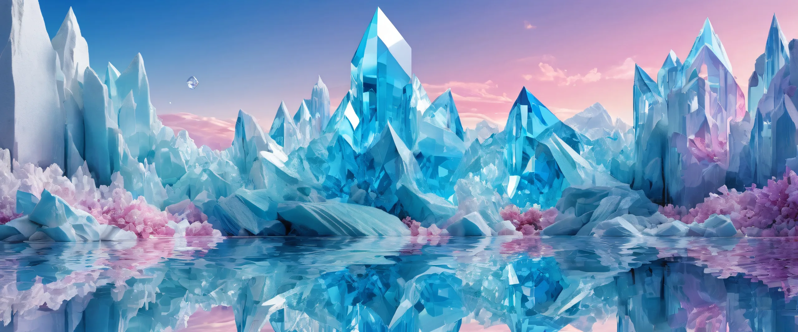 Stunning desktop wallpaper of crystalline figures set against a pristine void, perfect for your Desktop/PC.