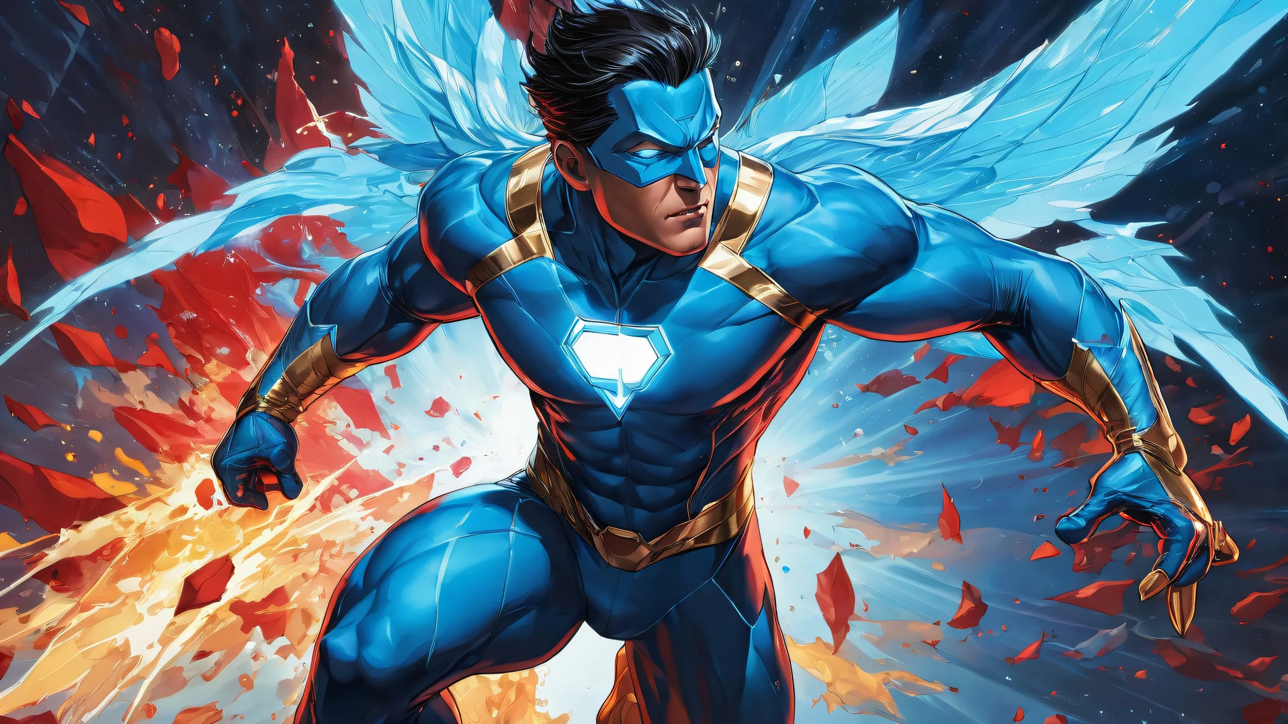 Mark Grayson's superhero silhouette against a stunning void background for Desktop/PC users.