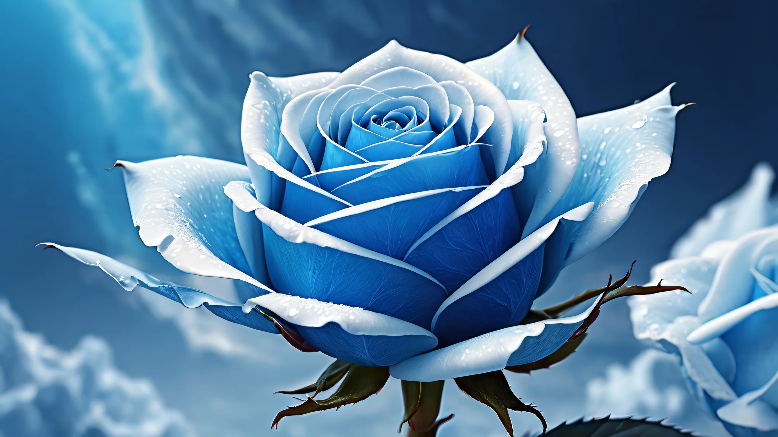 A serene Iron Rose Sentinel desktop wallpaper featuring a vast, pure void with extreme depth of field, perfect for use on Desktop/PC.