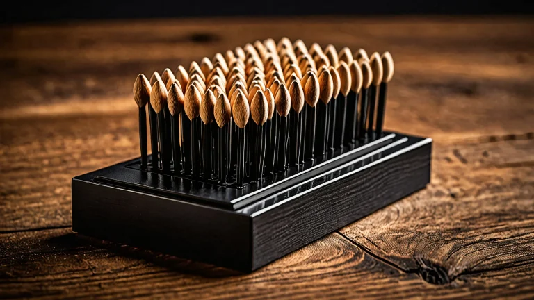 A stunning desktop wallpaper featuring a single upright wooden match in a vast, pristine void against a deep black background. Perfect for Desktop/PC use.