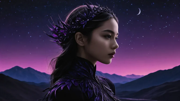 A girl stands alone in a vast, dark void, emphasizing her isolation and mystery. Desktop/PC wallpaper.