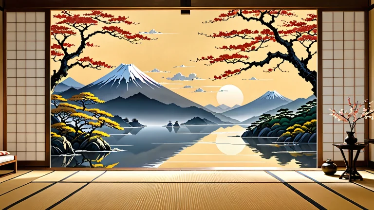 A serene desktop image of a vast pure void with subtle texture mimicking traditional Japanese paper, perfect for a Desktop/PC background.