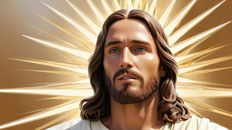 Jesus Christ standing in a vast, 極端な被写界深度を持つ純粋な空間, for desktop/pc screens