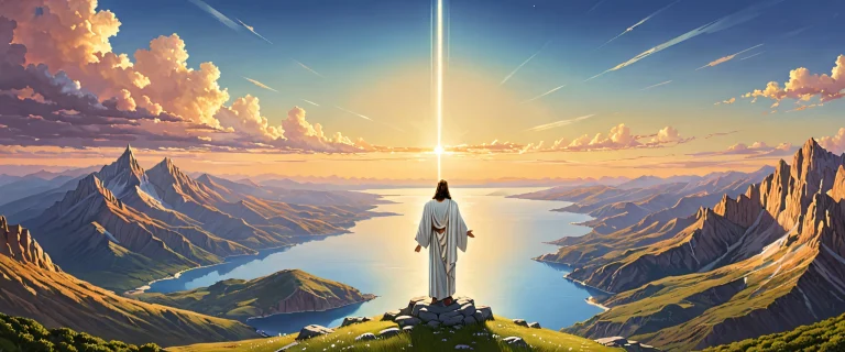 Breathtaking desktop wallpaper of Jesus Christ against a pure void background, suitable for PC or Desktop use.