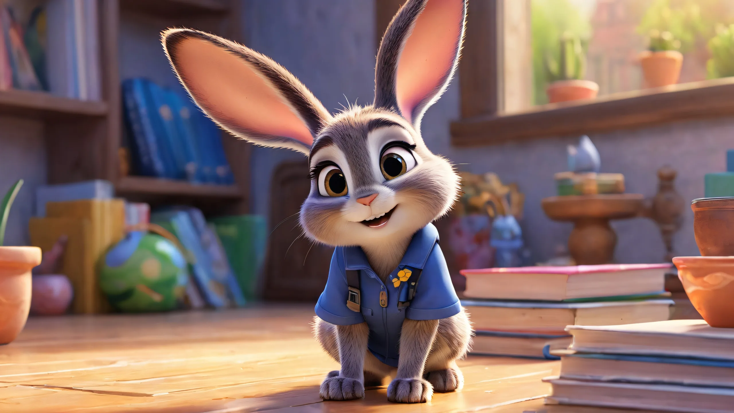 Judy Hopps desktop wallpaper with pure void background, perfect for PC or Desktop use.