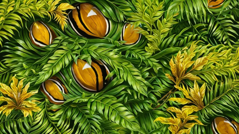 A beautiful desktop wallpaper featuring a serene jungle scene with deep depth of field, adapté aux écrans de bureau/PC.