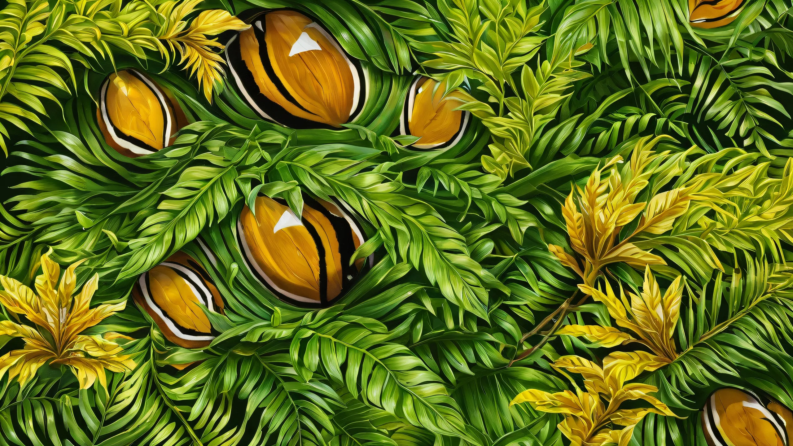 Ethereal Jungle Oasis Aesthetic PC Wallpaperadapté aux écrans de bureau/PC A beautiful desktop wallpaper featuring a serene jungle scene with deep depth of field, suitable for Desktop/PC screens.