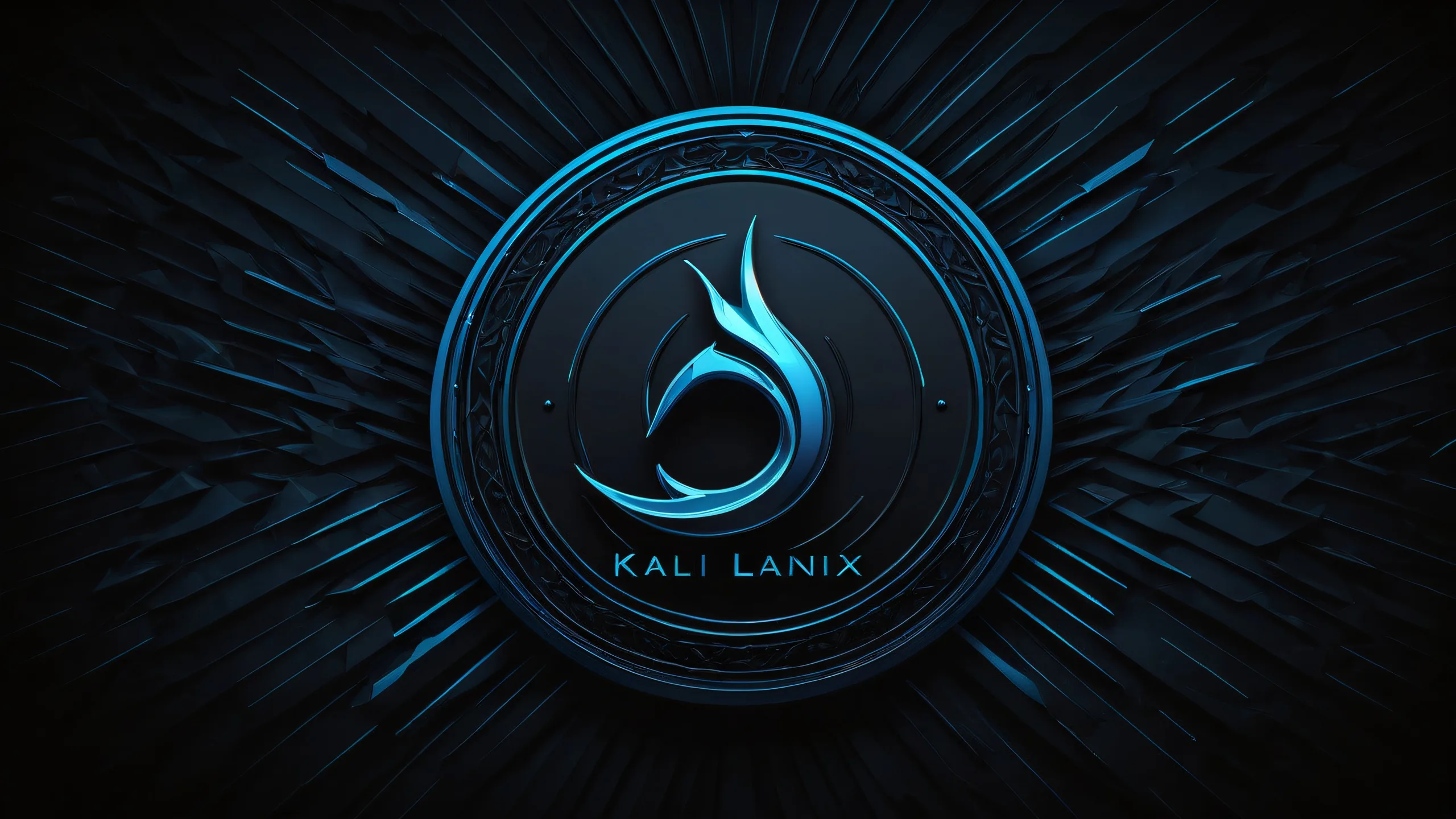 A breathtaking desktop wallpaper featuring the Kali Linux logo on a deep void background, perfect for PC or Desktop use.