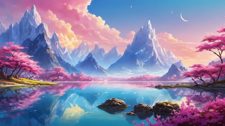 Keqing desktop wallpaper for PC and Desktop with radiant colors and reflections.