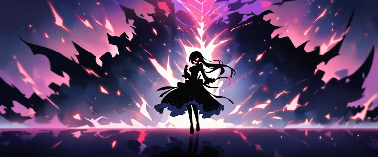 Kurumi Tokisaki gazes into the distance on a perfectly clean, vast pure void background for Desktop/PC.