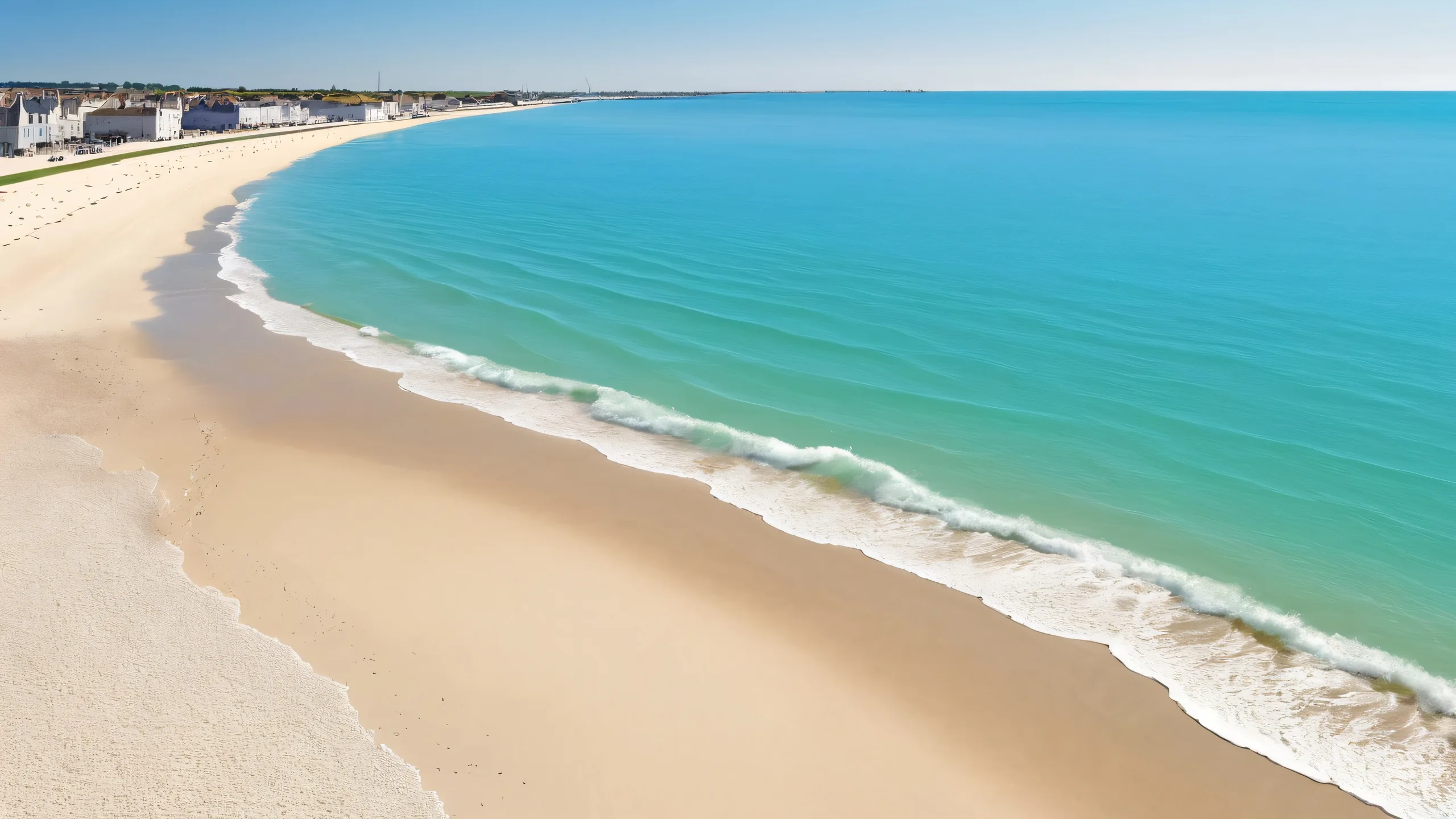 A breathtaking desktop wallpaper of La Rochelle Beach, showcasing its stunning natural beauty and architectural details for a serene Desktop/PC experience.