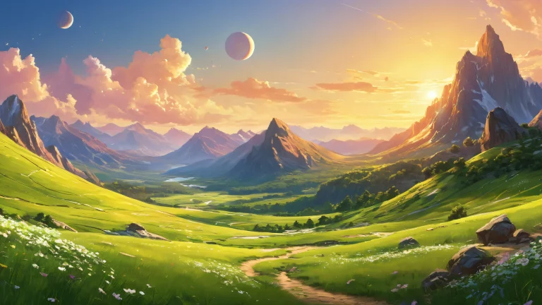 Stunning desktop wallpaper of Planet Lana's vast void, subtle sunlight filtering through the atmosphere, perfect for your Desktop/PC