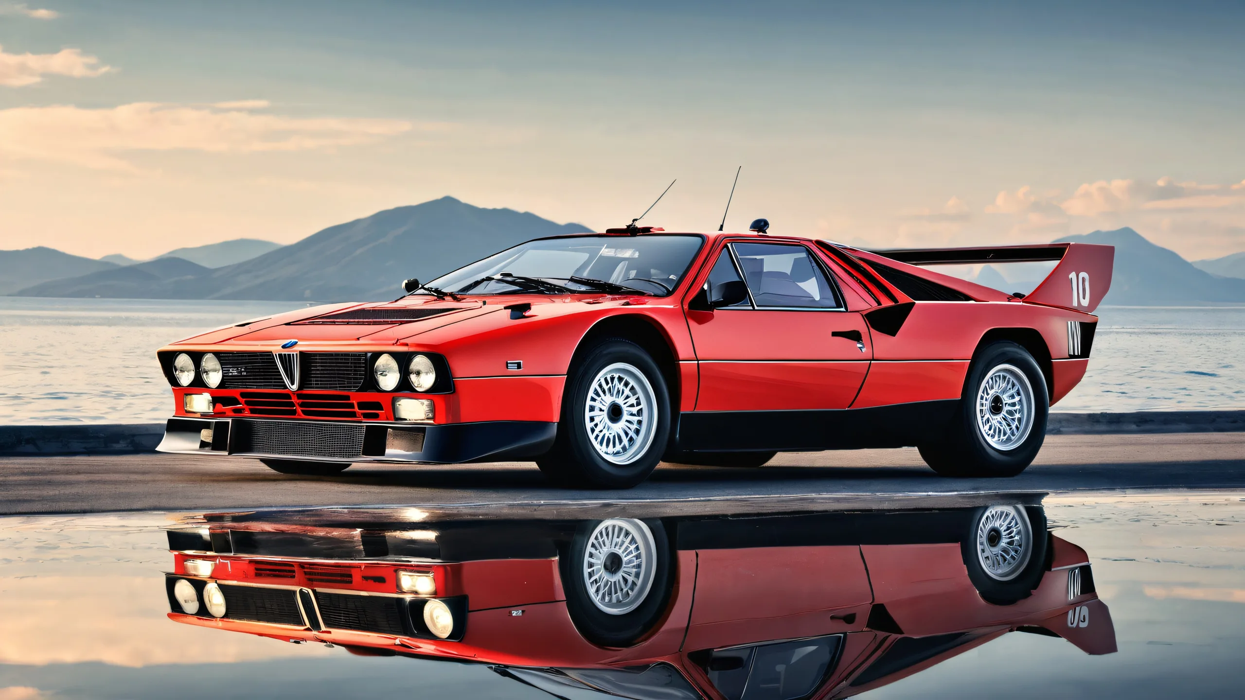 A stunning Lancia 037 desktop background featuring a vast pure void with ethereal lighting and pristine clarity, perfect for your Desktop/PC.