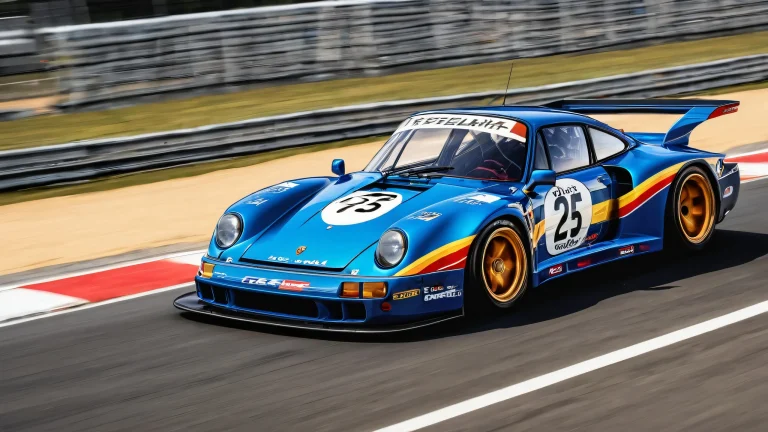 Award-winning digital art of Porsche 963 RSP at Le Mans on a clean desktop or PC background.