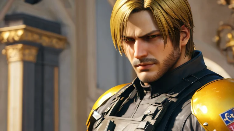 Leon Kennedy desktop wallpaper with a breathtaking void scene for PCs and desktops.