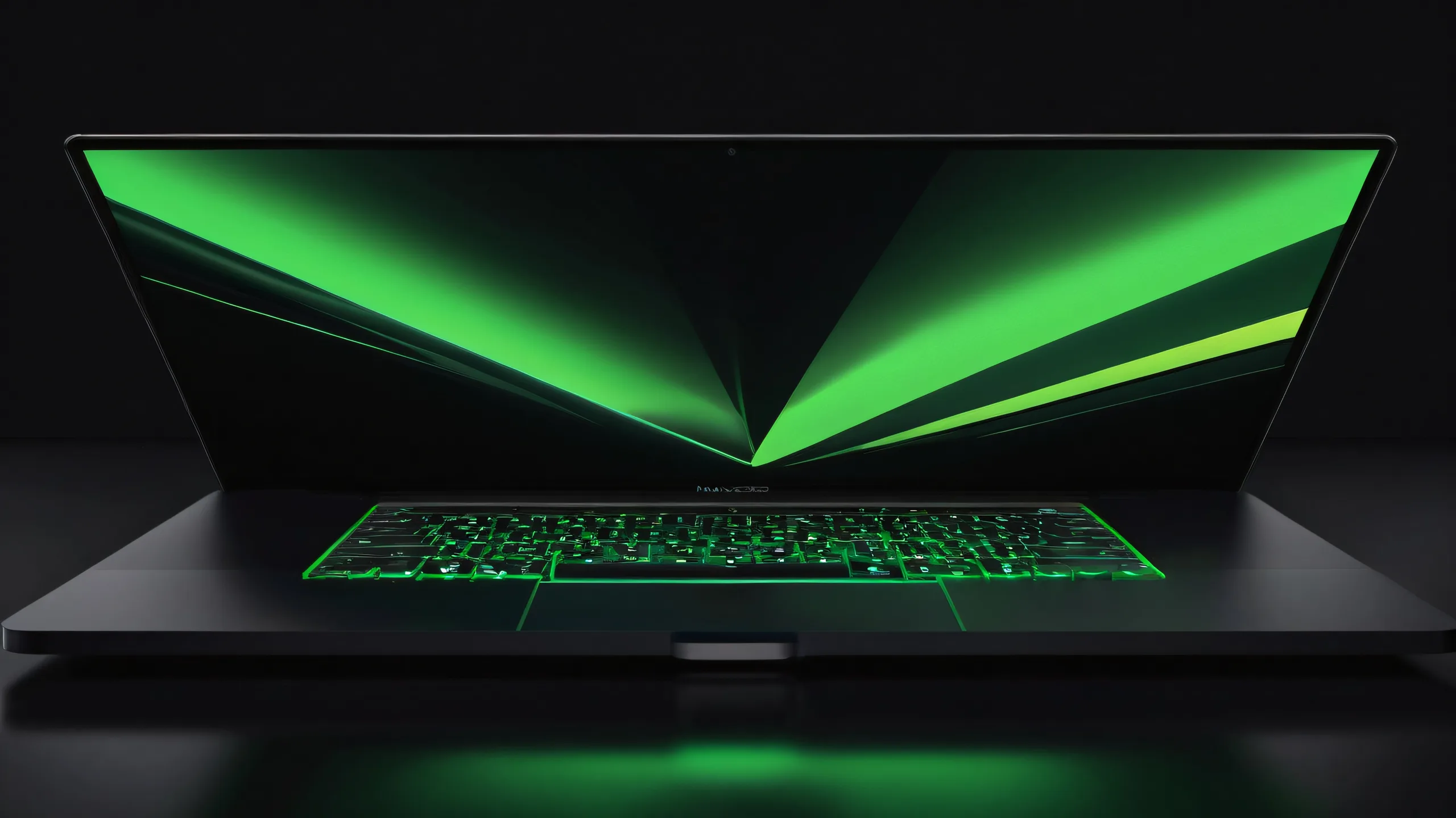 A stunning desktop image of Link standing in a vast, dark void with deep perfect blacks and striking contrast.