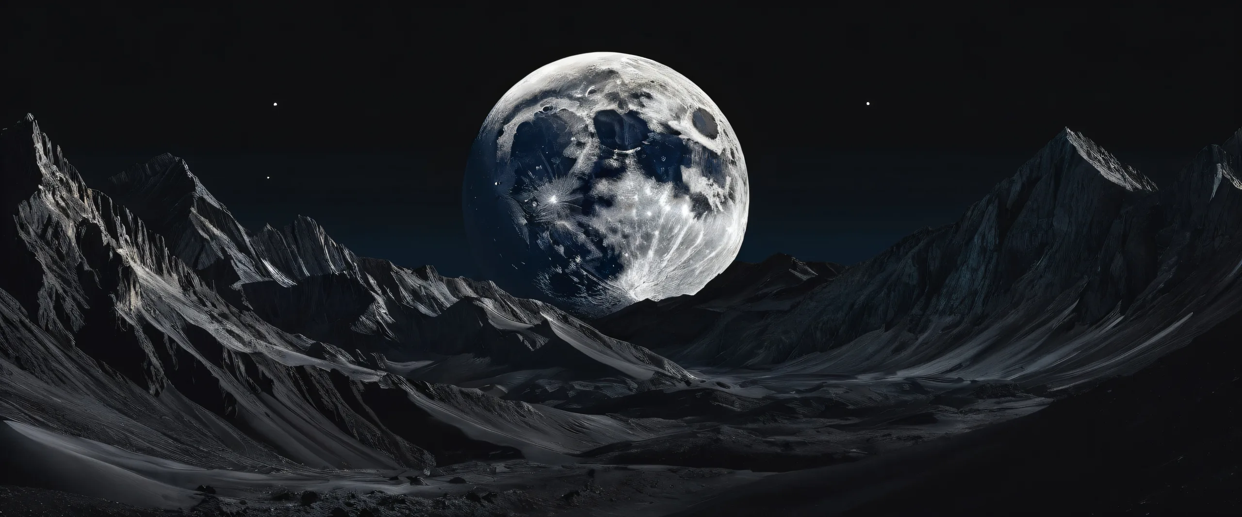 Stunning desktop wallpaper of the Moon's surface for PC and Desktop use