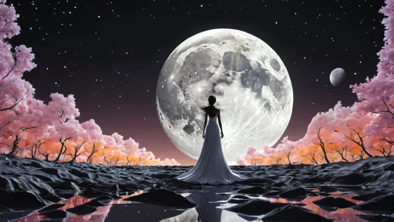 A stunning desktop background of the Lunar Figure against a pure void, perfecto para tu PC o escritorio.
