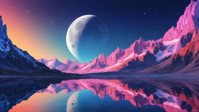 Ethereal moon desktop wallpaper with pristine clarity for Desktop/PC users.