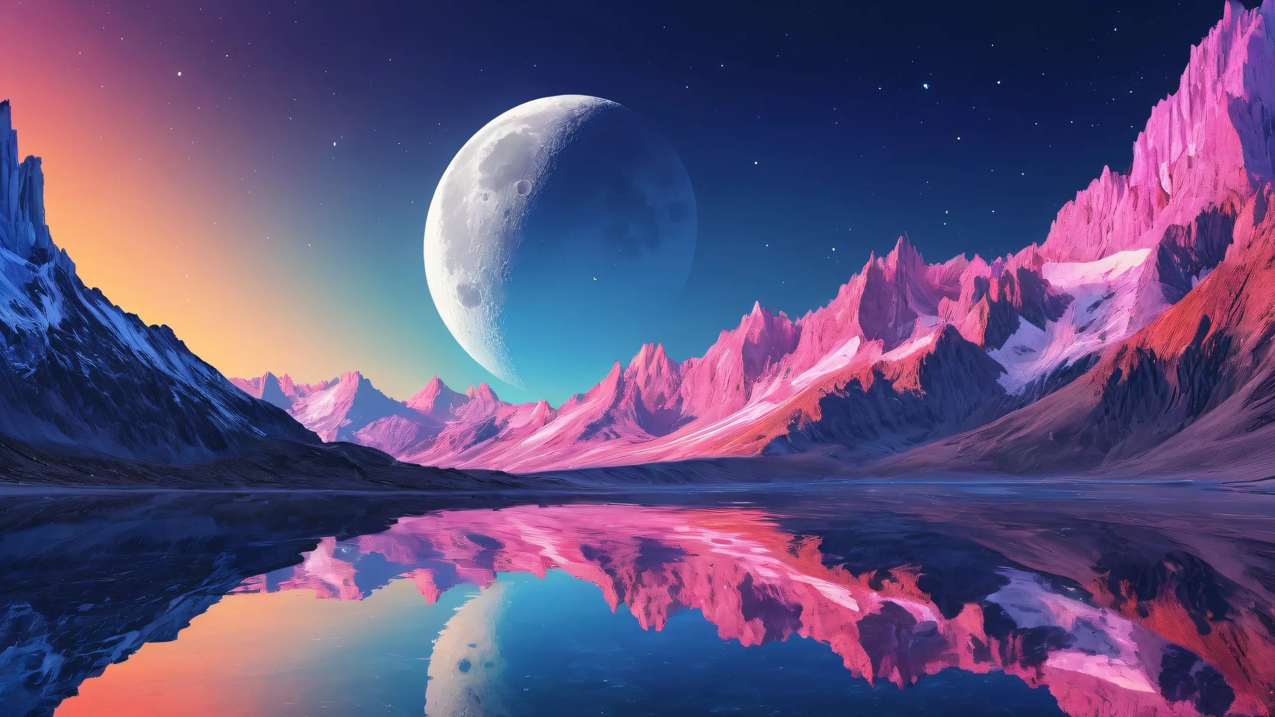 Ethereal moon desktop wallpaper with pristine clarity for Desktop/PC users.