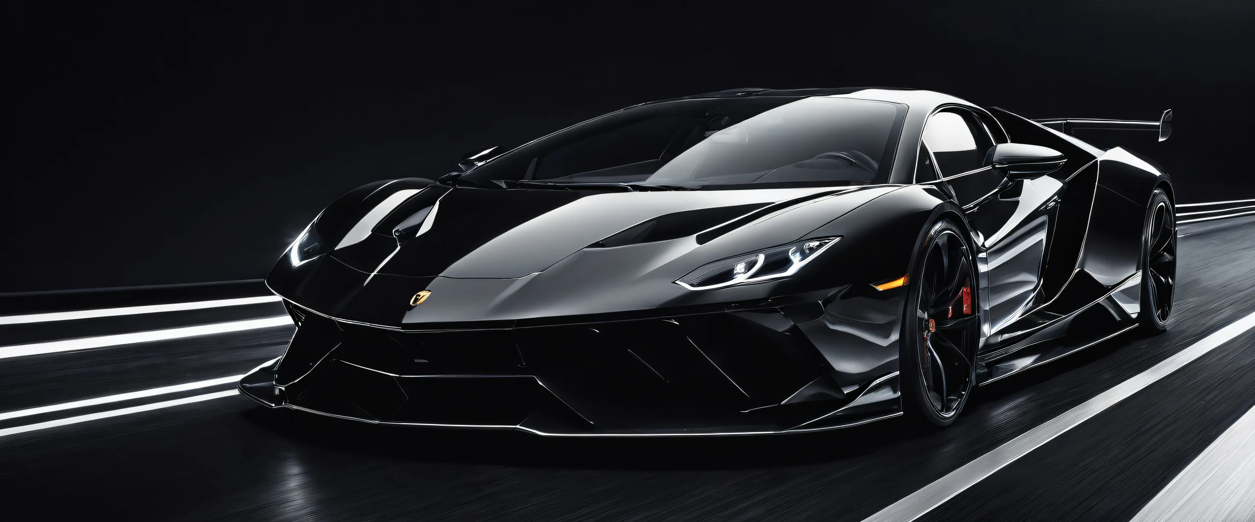 Sleek vehicle against a vast, pure void for desktop/PC use.