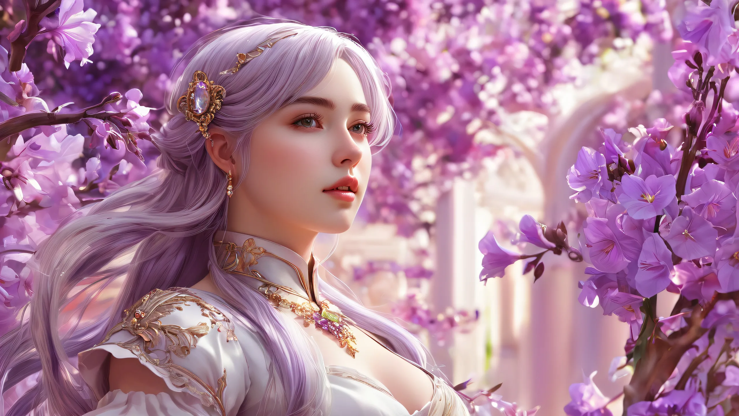 Lysithea von Ordelia desktop wallpaper featuring a pure void with a hint of purple background and detailed illustration for Desktop/PC.