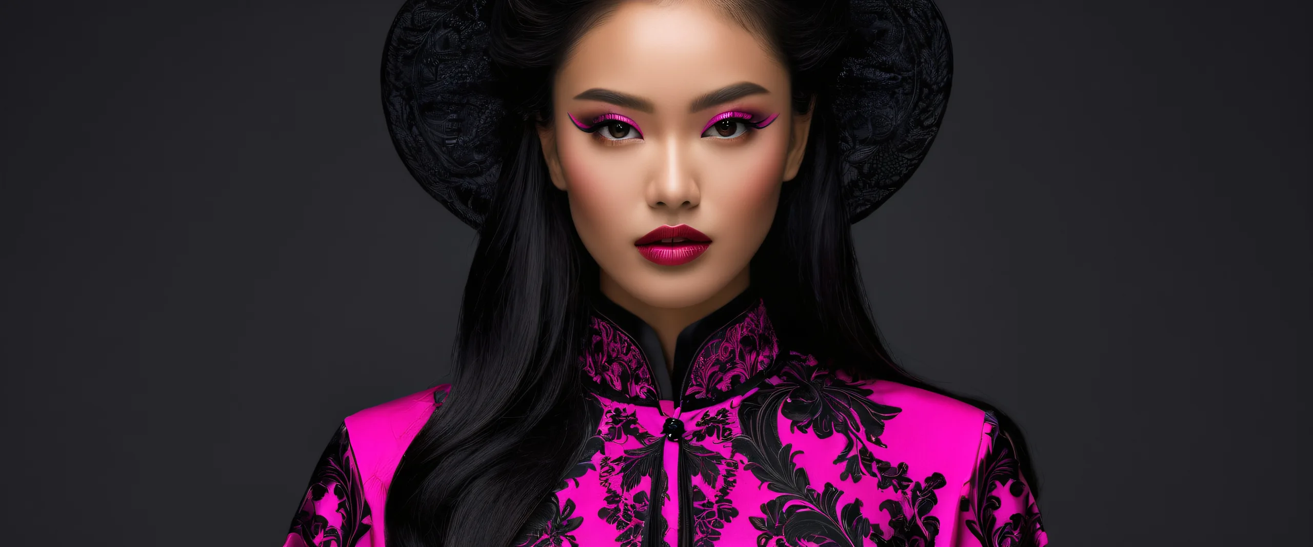 Breathtaking scifi desktop scene of M3GAN against a deep void with perfect blacks and luminescent accents for Desktop/PC