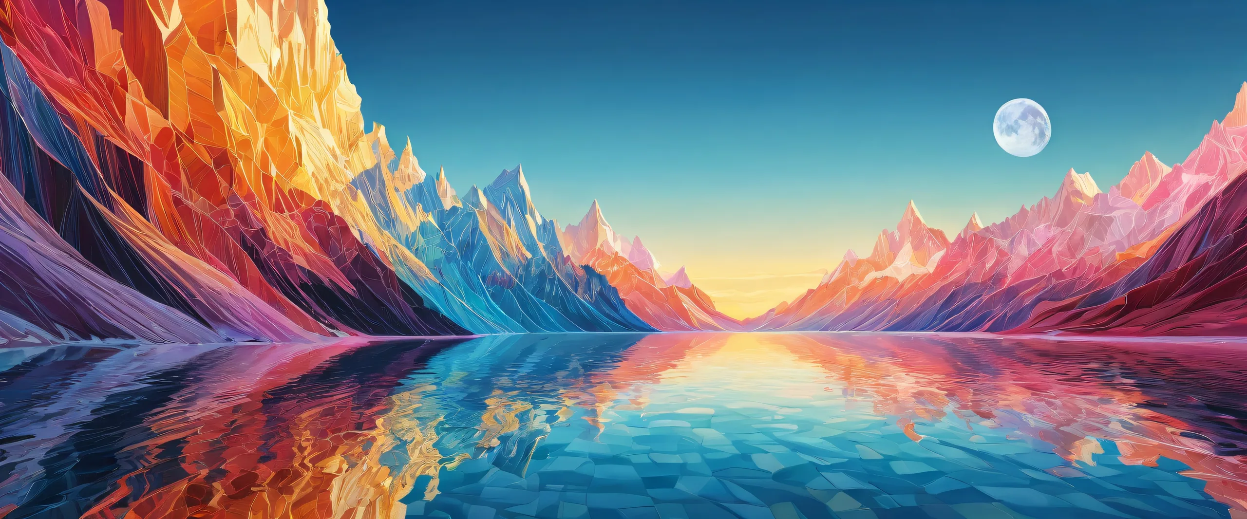 A desktop wallpaper featuring M3GAN in a vast, pure void with extreme depth of field and subtle noise, suitable for Desktop/PC screens.