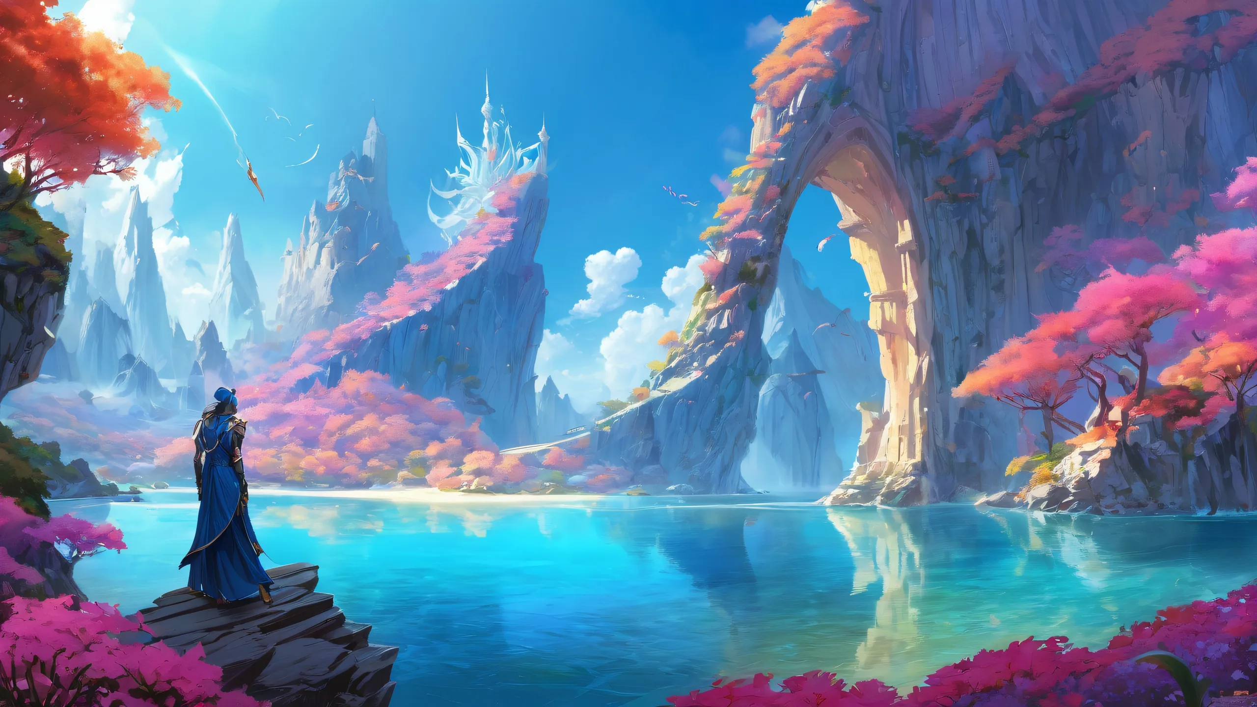 Stunning Ethereal Realms of Wonder Wallpaper Desktop/PC wallpaper featuring a breathtaking Magic: The Gathering scene with ethereal lighting and pristine clarity.