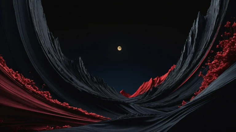 A majestic knight stands out against a serene void on a desktop/pc, perfect for dark mode and elegant luminescent accents.