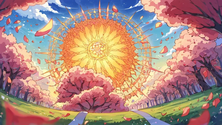 A beautifully illustrated anime scene of Maka Albarn set against a stunning blue and golden sky, perfect for desktop use on PC or Desktop.