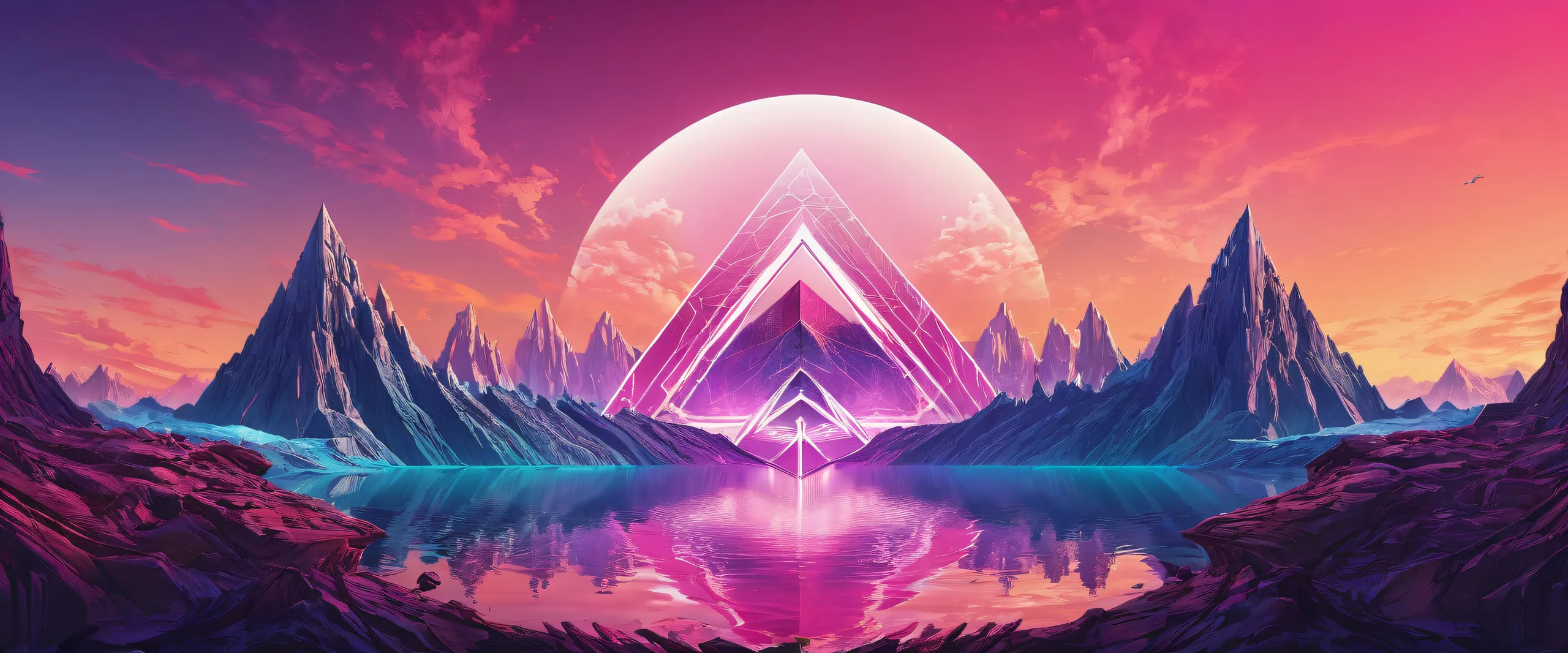 A stunning desktop wallpaper of the Malakhim Band logo set against a vast, pure void with extreme depth of field, perfect for PC and Desktop use.