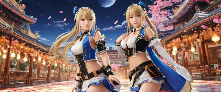 Marie Rose (Dead or Alive) amidst a vast pure void, perfect for Desktop/PC backgrounds.