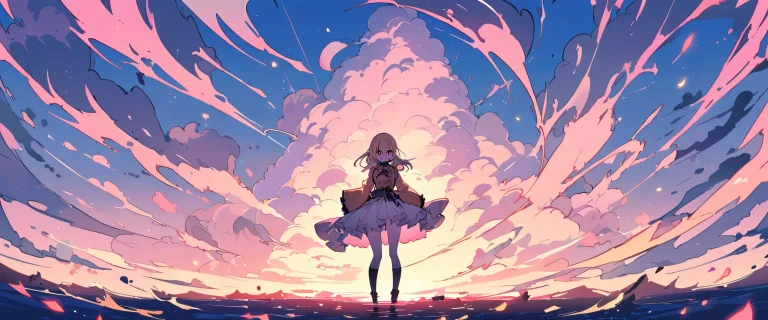 Anime girl Marin Kitagawa from My Dress-Up Darling looking at viewer on a perfectly clean vast pure void background with extreme depth of field and subtle texture, デスクトップ/PCに適しています