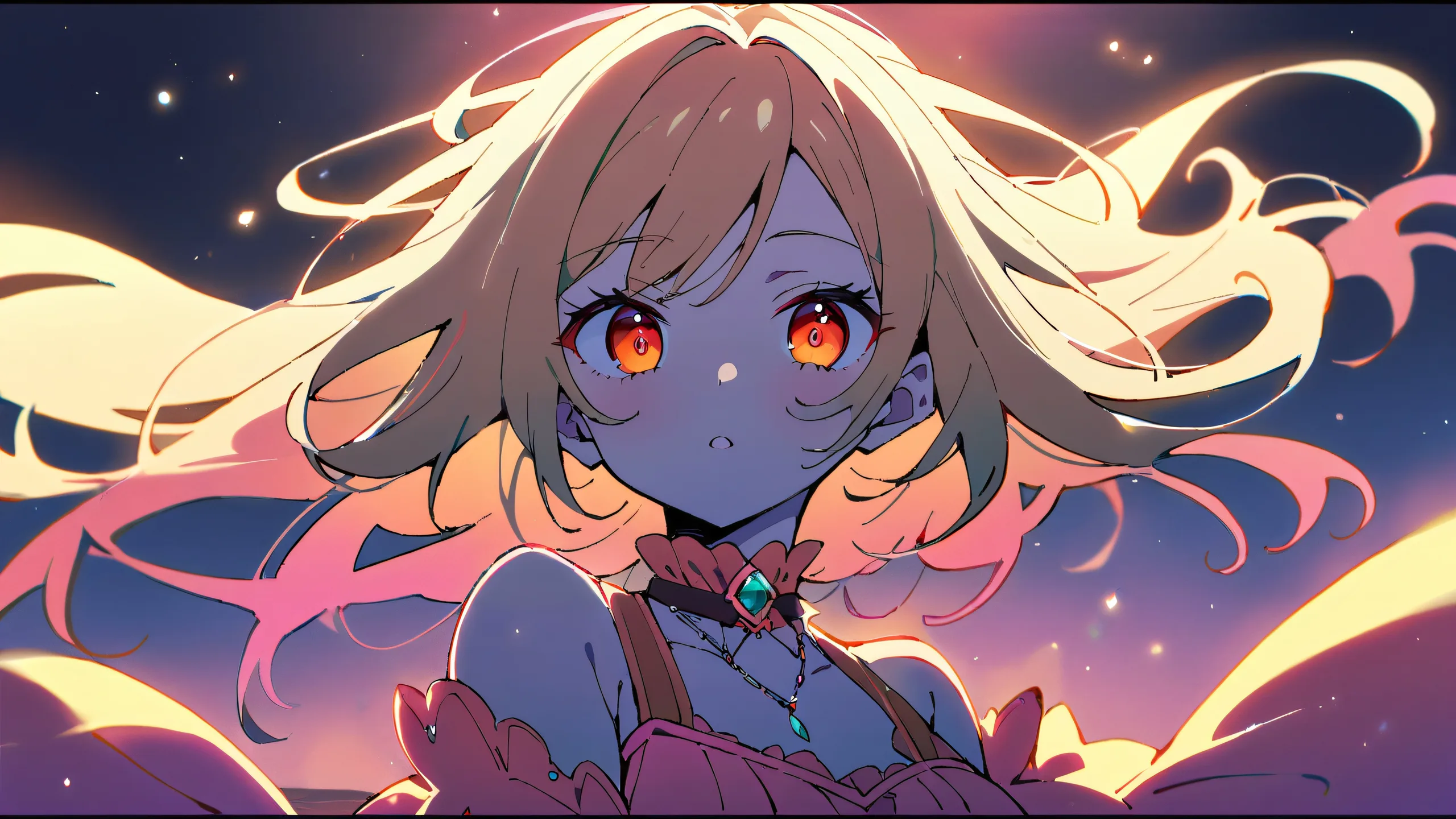 Marin Kitagawa from My Dress-Up Darling gazes at the viewer against a perfectly clean, vast, and pure void with extreme depth of field, featuring bright and airy ethereal lighting.