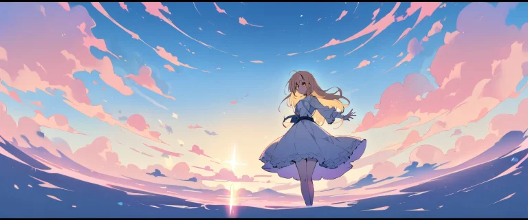 Beautiful Marin Kitagawa looking directly at the viewer on a perfectly clean vast pure void desktop background with subtle hints of school setting, perfect for anime fans