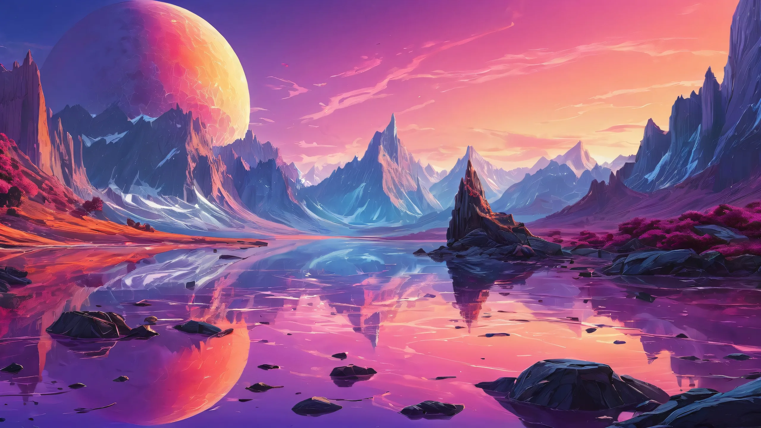 Ultra HD Marshtomp's Cosmic Odyssey Wallpaper A serene Marshtomp landscape on a desktop/PC with stunning visual impact and high-quality design.
