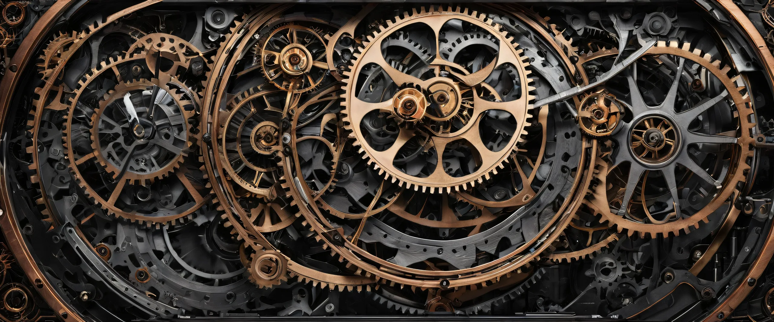 Elegant steampunk desktop scene with intricate gearwork and metallic sheen, perfect for a PC or Desktop/PC setup.