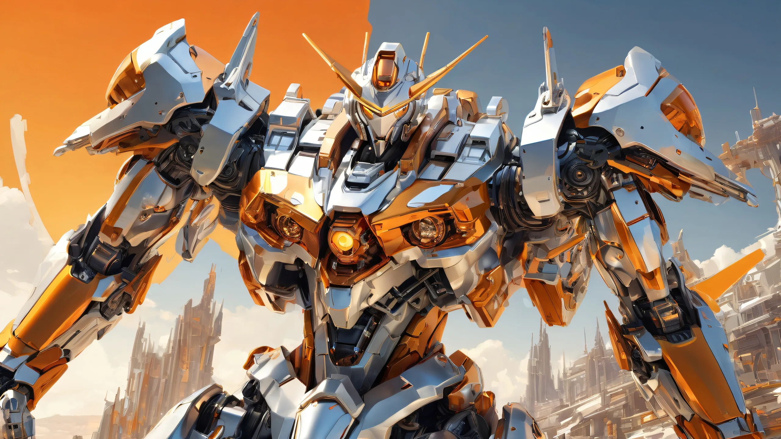 Award-winning digital art of Mechs set against a pure void backdrop for Desktop/PC use.