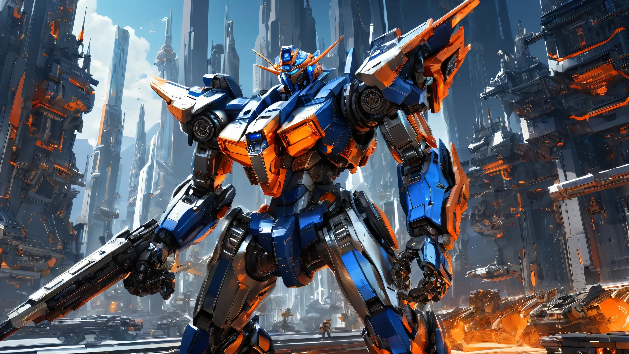 Award-winning digital art of mechs set against a pristine void background for desktop/pc users.