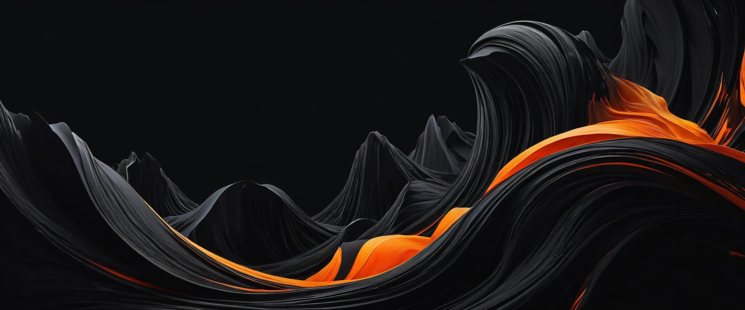 Desktop/PC background featuring merged creatures in a deep, pure void with perfect blacks and luminescent accents.