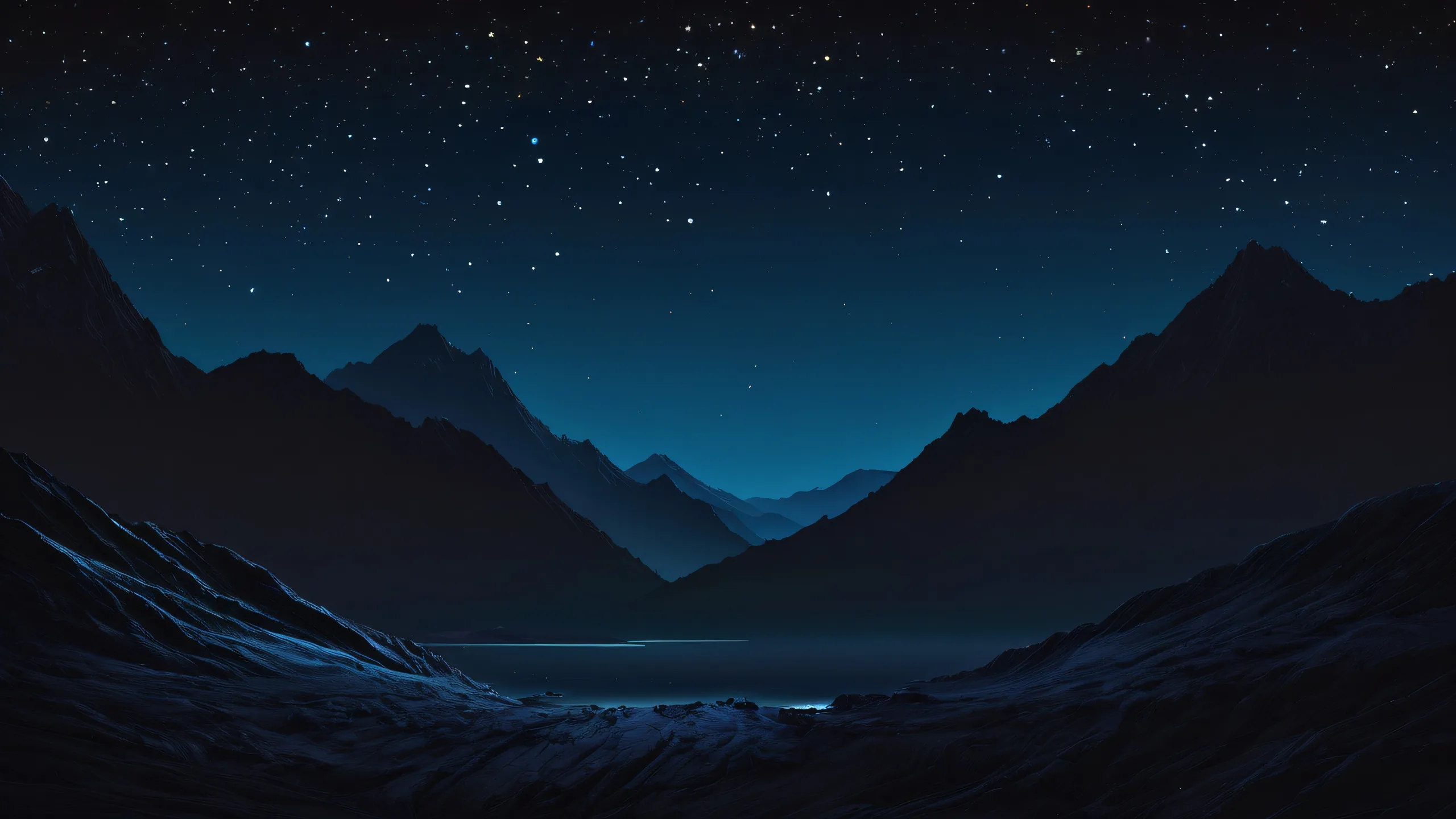 A stunning dark mode desktop background featuring a vast pure void with atmospheric backgrounds, perfect for your PC or Desktop.