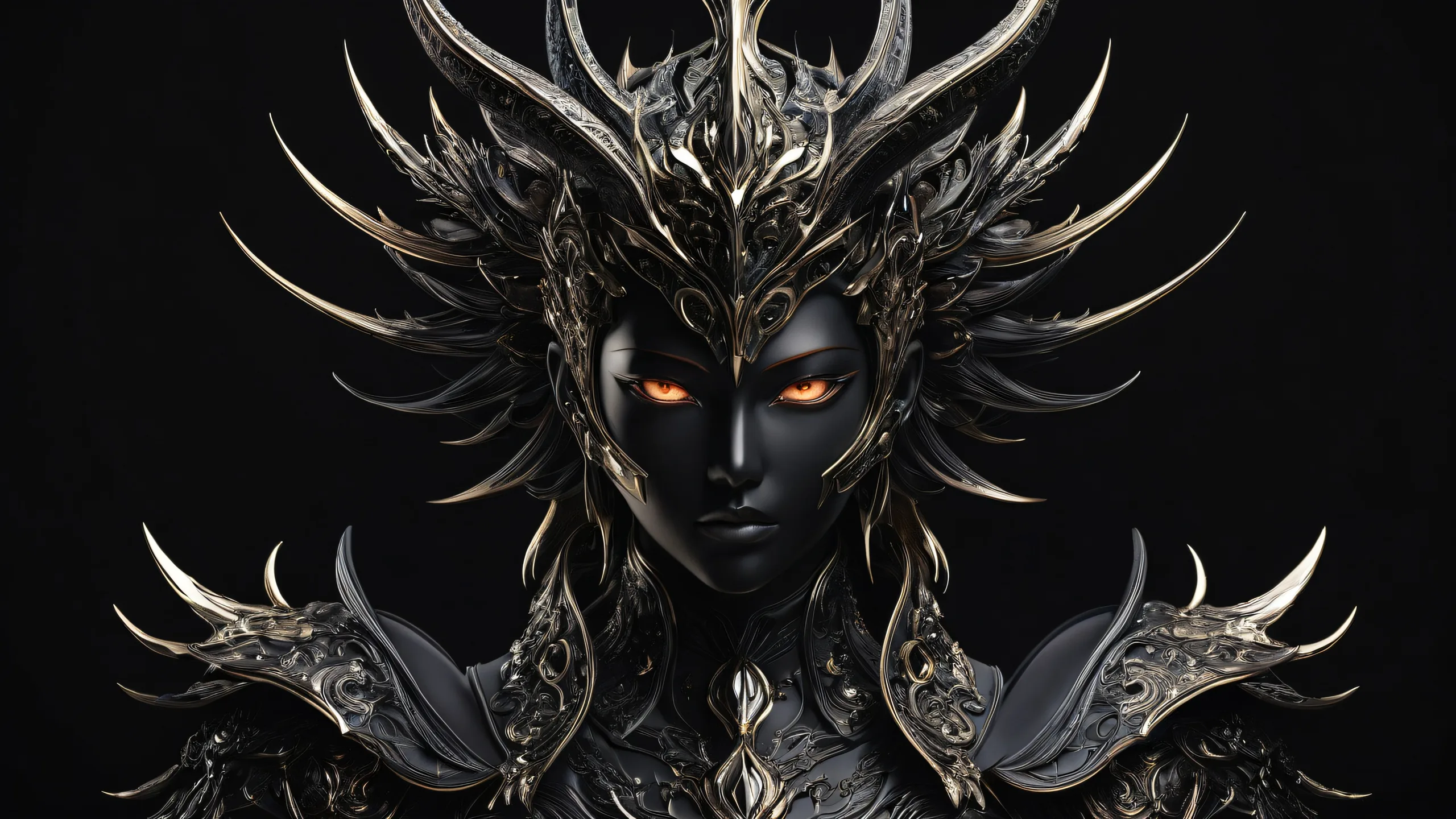 Ethereal Dreamscapes of Midnight 4K UHD Wallpaper Centered anime character surrounded by a vast, pure void with subtle fantasy elements on a dark mode desktop/pc background.