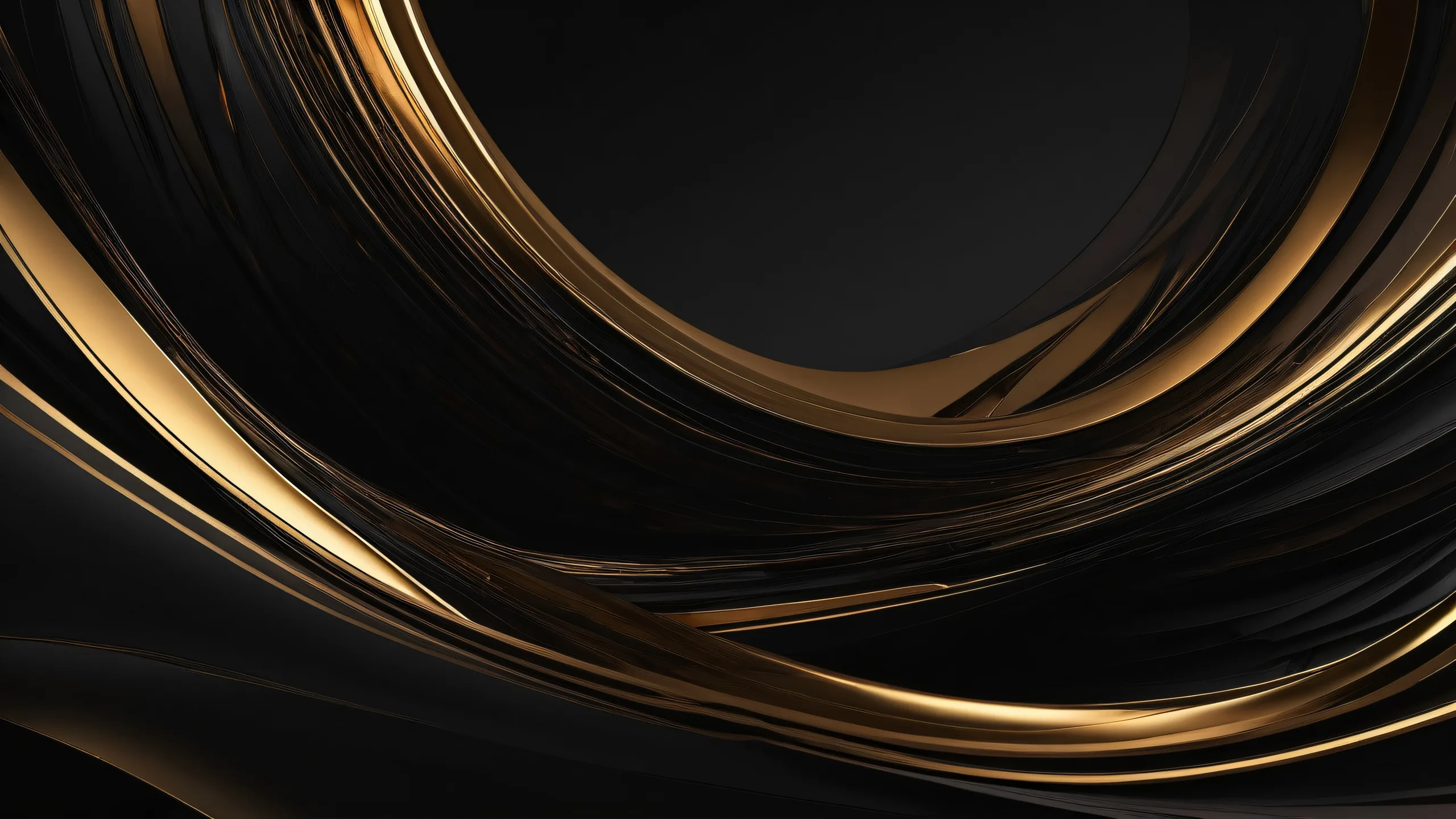 Elegant dark mode desktop background featuring a breathtaking void with deep perfect blacks and luminescent accents on a Desktop/PC.