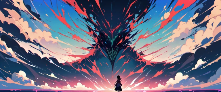 Mikasa Ackerman from Attack on Titan looking directly at the viewer's desktop/PC with a stunning, highly detailed background.
