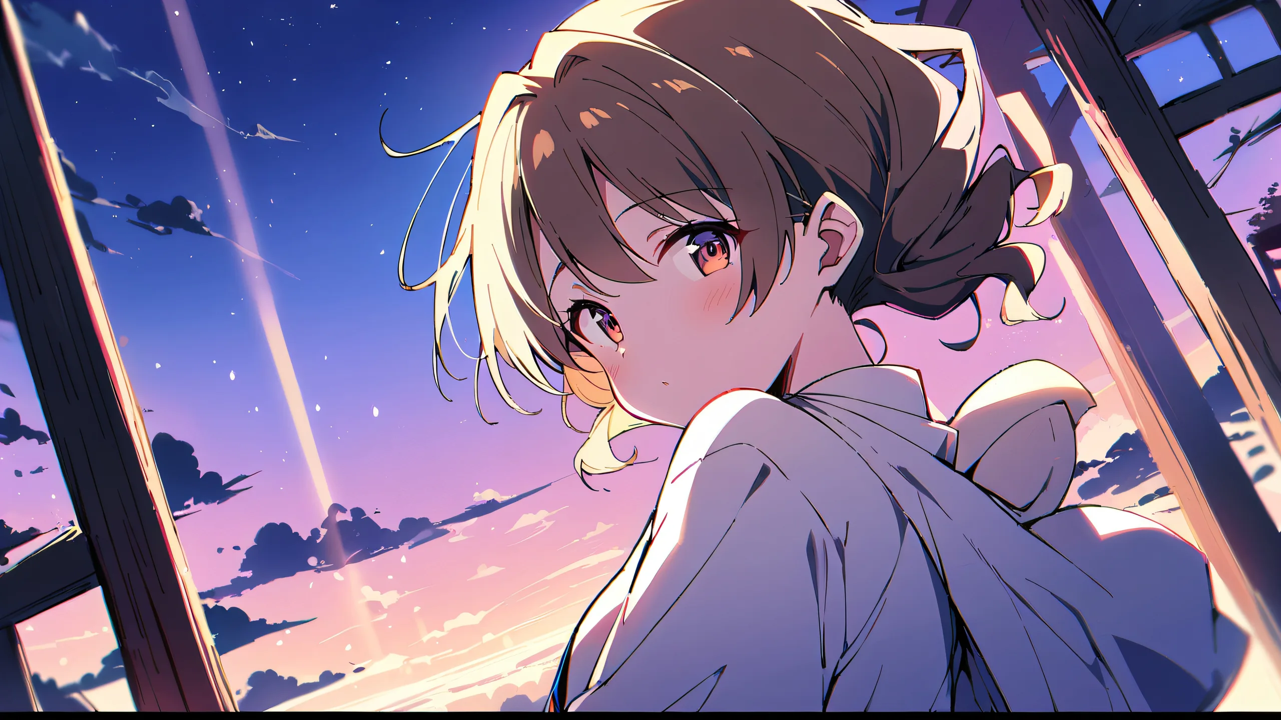 A stunning image of Mitsuri Kocho from Demon Slayer looking directly at the viewer on a perfectly clean and vast pure void, with extreme depth of field and cinematic lighting, suitable for desktop/pc use.