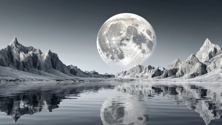 Breathtaking desktop wallpaper of the Moon on a pure void background with exceptional depth of field, suitable for Desktop/PC screens.