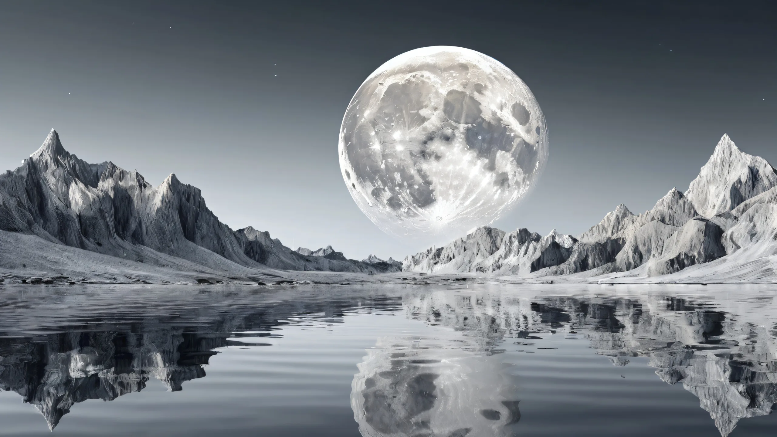 Breathtaking desktop wallpaper of the Moon on a pure void background with exceptional depth of field, suitable for Desktop/PC screens.