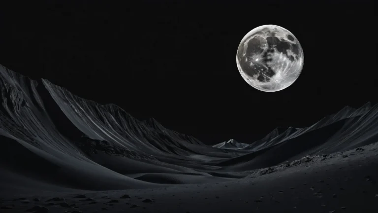 A stunning desktop image of the moon against a vast pure void, perfect for desktop/PC use.